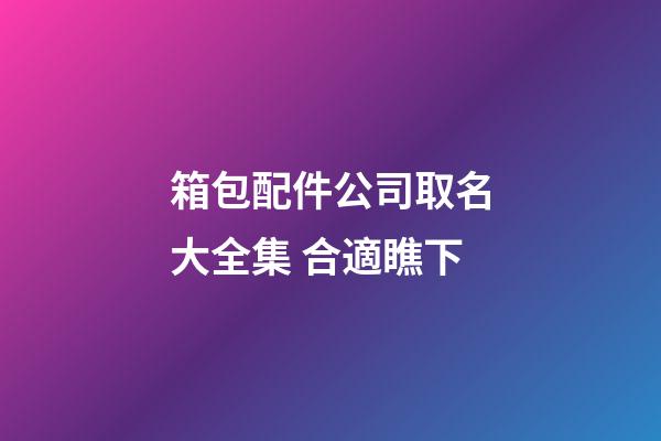 箱包配件公司取名大全集 合適瞧下-第1張-公司起名-玄機(jī)派